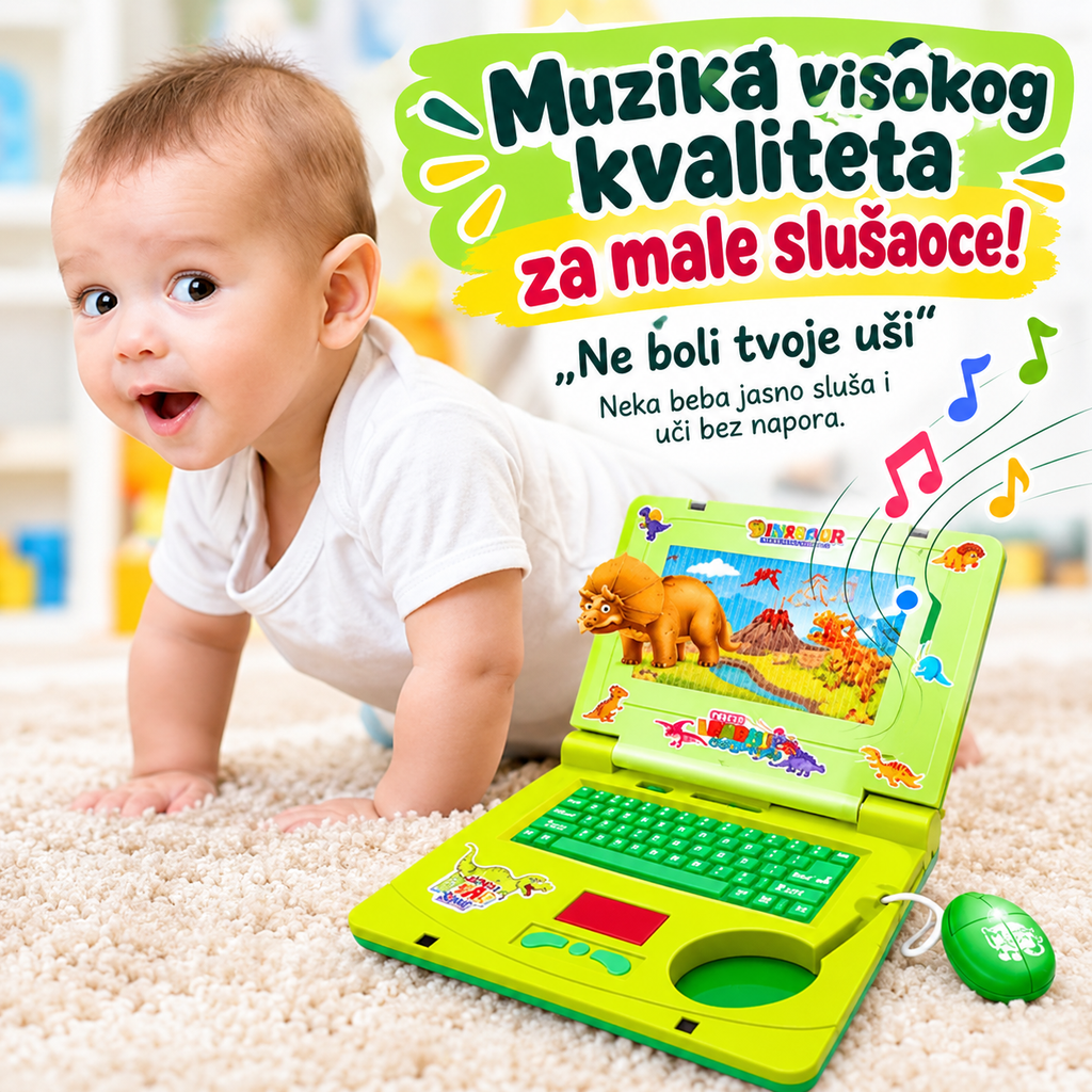 🦖 Dinosaurus laptop za decu — Igraj se, uči, istražuj!